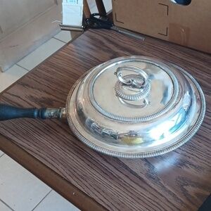 HARRODS SILVER PLATED A1 Covered Warming Pan, 10" Diameter
